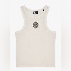 The Kooples Ivory Tank with Embroidered Emblem